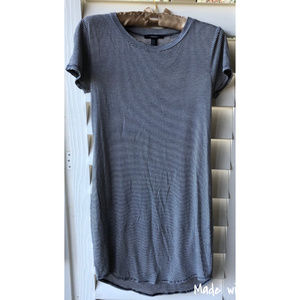 Striped Tshirt Dress Black and White